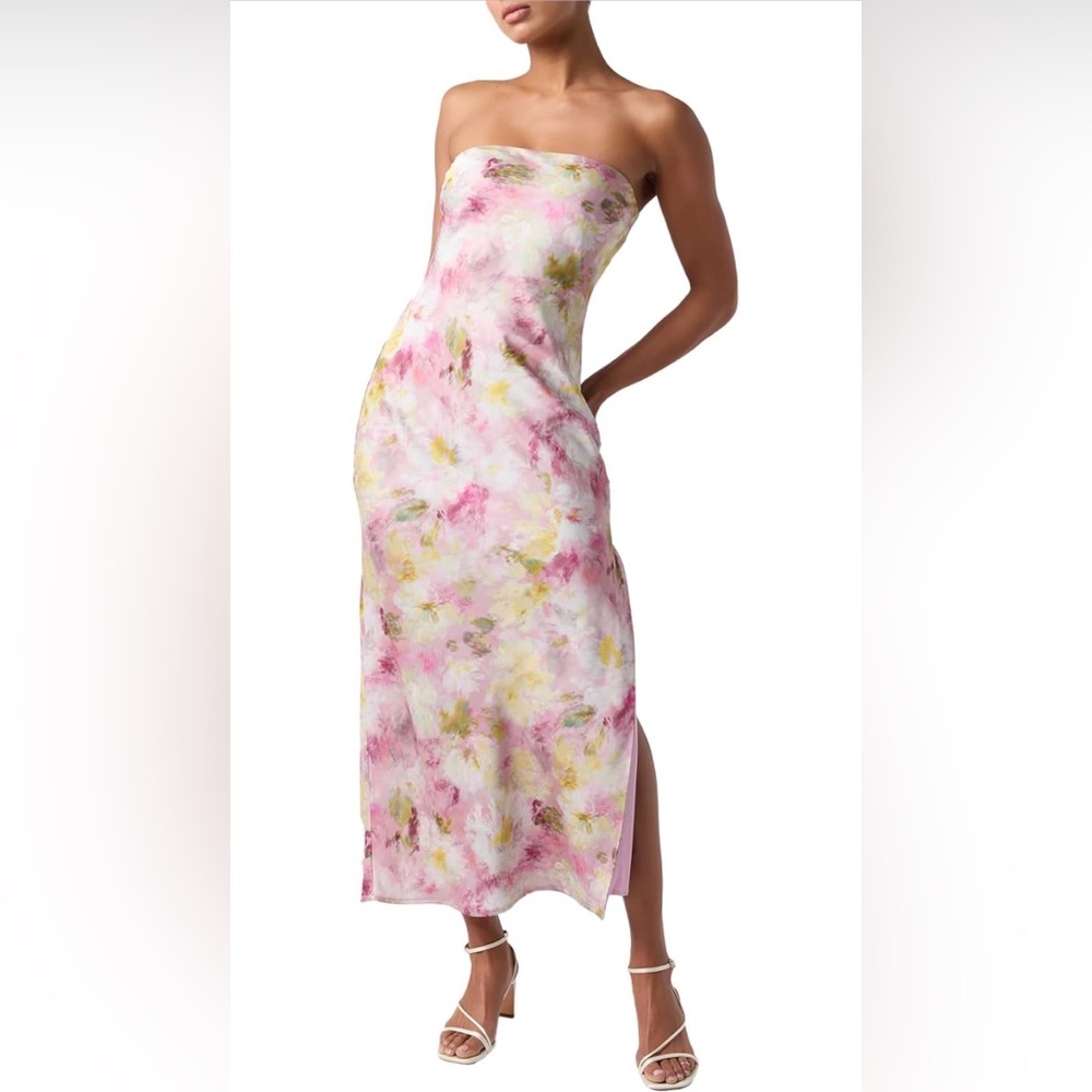 NWT Lulus Whitney Strapless Midi Dress Medium